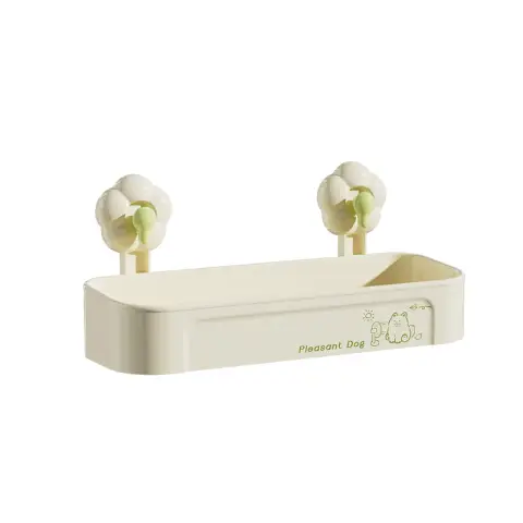SNSP Single-Layer Drill-Free Flower-Shaped Storage Shelf - Mint Green