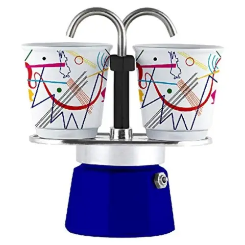 Bialetti Moka Express Mini Moka Pot Coffee pot - For open flame/electric stove - With two cups - Kandinsky Series