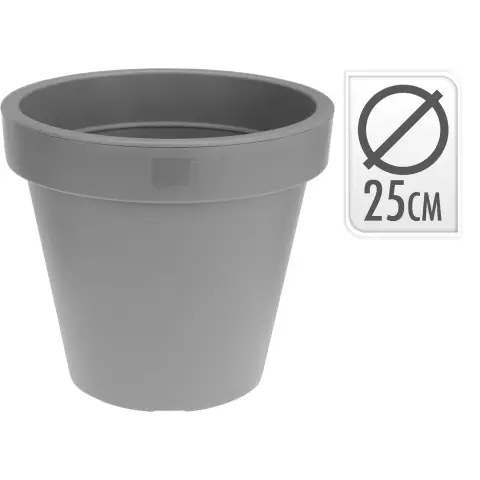Nampook Bloempot Tuin Decoratie Bloem Planten Meerdere Maten Beschikbaar Plastic Grijs 25 cm