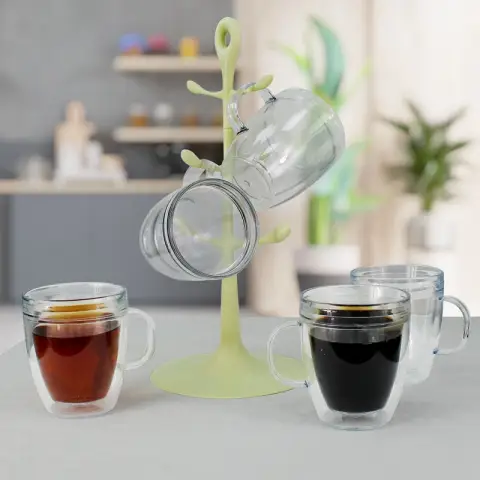 Bodum Mug Tree Set- 6 pcs double sided Isolated glasses