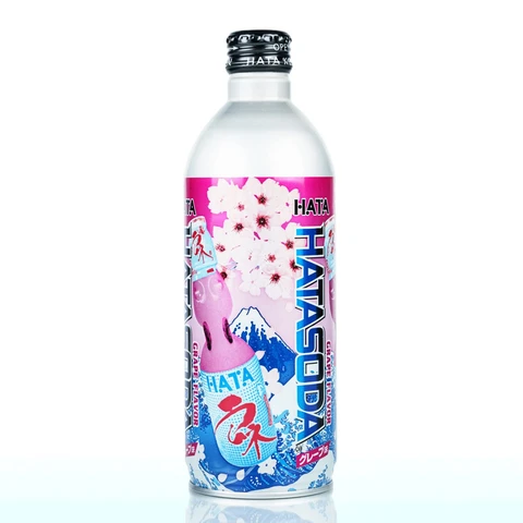 Boisson Gazeuse Ramune Hatakosen Hata Soda – Saveur Raisin 500
