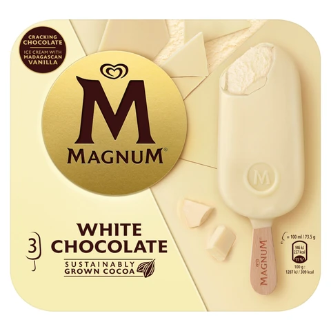 Magnum Ice Cream Sticks White Chocolate 3x 100ml