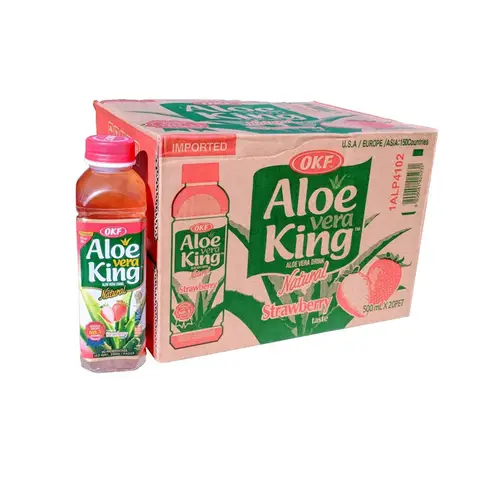 OKF Aloe Vera Drink Erdbeere – 20 x 500 ml Karton [inkl. 0,15 € Pfand je Flasche]