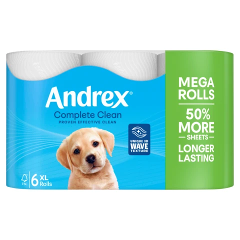 Andrex 6 Complete Clean XL Mega Rolls