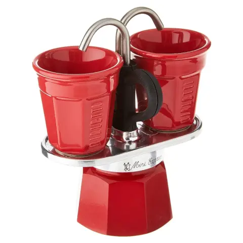 Bialetti Moka Express Mini Mocha Pot - Kaffeekanne - Für offene Flamme/elektrischen Herd - Mit zwei Tassen -