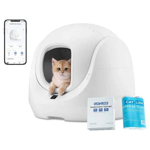 【Klick für Rabatt】 CATLINK SE Baymax automatische selbstreinigende Katzentoilette, 70 L XL für Haustiere mit mehreren Katzen, Anti-Klemmsicherheitsfunktion, App-Gesundheitsüberwachung, OdorLock-Technologie, Low-Entry-Design für Senior-Katzen & Kätzchen