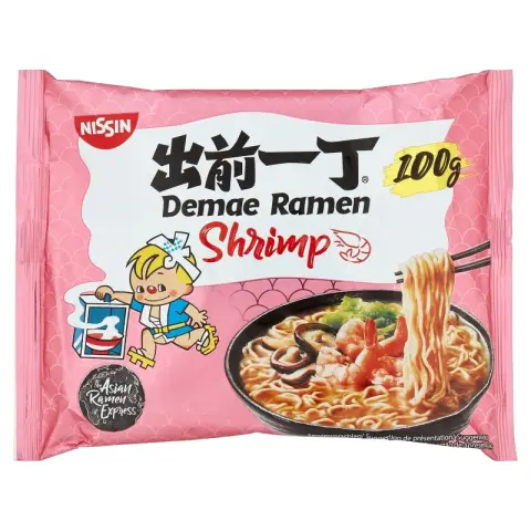 Nissin Instant Demae Ramen Nudeln Garnelen, 100g