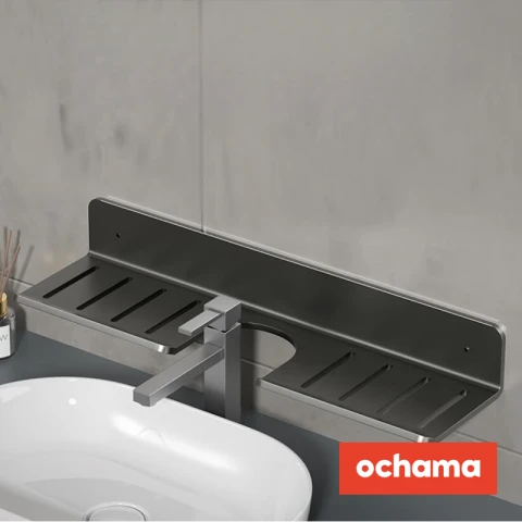 J.Zao Badezimmer-Organizer über dem Wasserhahn, 50 cm, Aluminium in Luftfahrtqualität