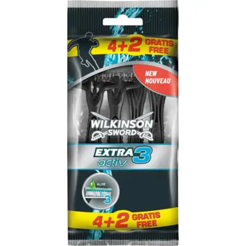 Wilkinson Einwegklingen für Herren - Extra 3 Active, 4 Halter + 2 Klingen