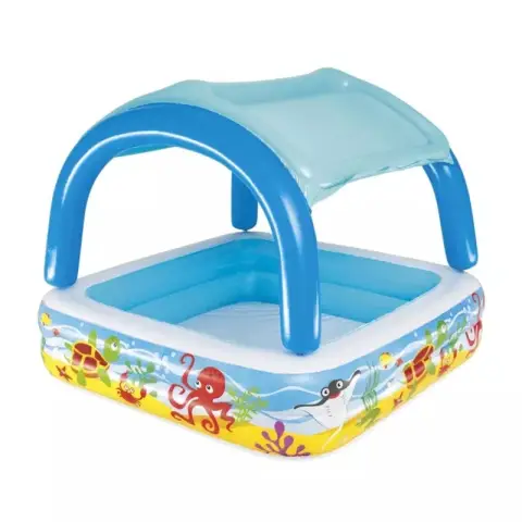 Bestway Pataugeoire Beach Buddy™ avec toit anti-UV 140×140×114 cm
