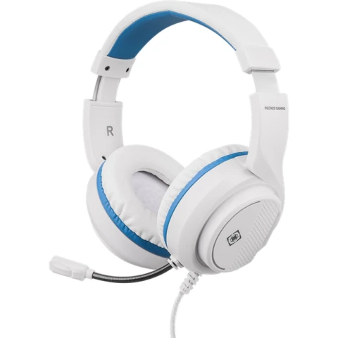 Deltaco Gaming Stereo Gaming Headset for PS5, 1x 3.5mm connector - White/Blue White/Blue