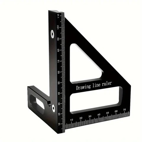 Werten Sie Ihr Holzbearbeitungsprojekt mit diesem Mehrwinkel-Aluminiumlineal auf! Schwarz