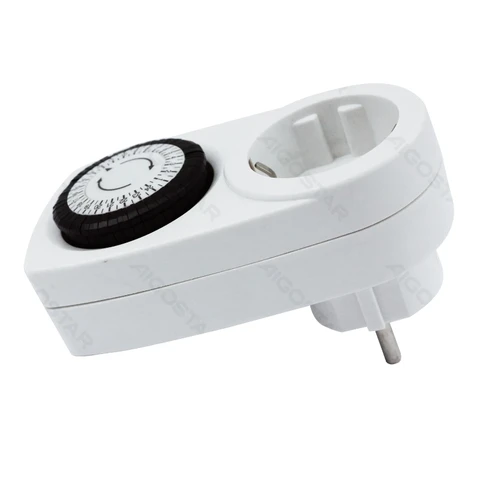 Aigostar Timer socket/Mechanical/German socket 16A/MAX 24 hours/Mini type/White/PC