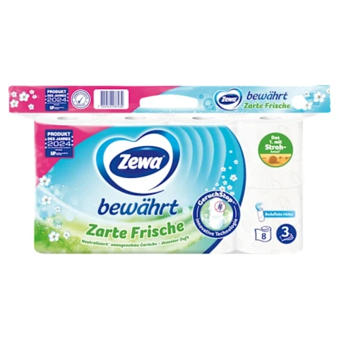 Zewa Toilettenpapier Verlässlich mit Lufterfrischer 3-lagig 8 x 150 Blatt