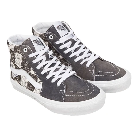 VANS x Daniel Johnston SK8-Hi - Chaussures de skateboard unisexe - Noir et Blanc - EU 44