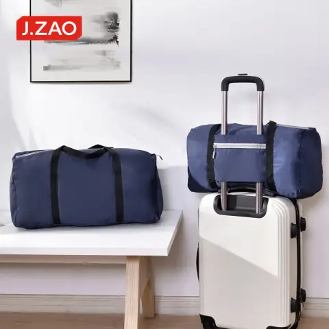 Portable Folding Luggage Bag Large Size - 38L - Navy Blue