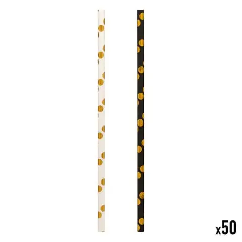 5Five Strohhalme X100 Papier Gold sortiert