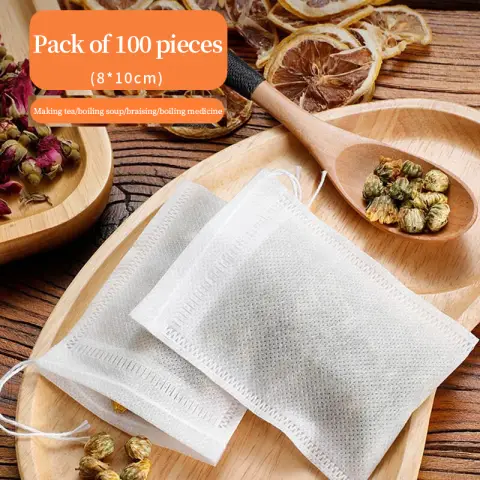 BJ Nonwoven Filter Bag For Tea,Seasoning,Traditional,Chinese Medicine 8*10cm, 100pcs