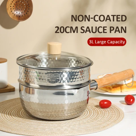 Maxcook Stainless Steel Double Layers Sauce Pan 20cm MCJ4534