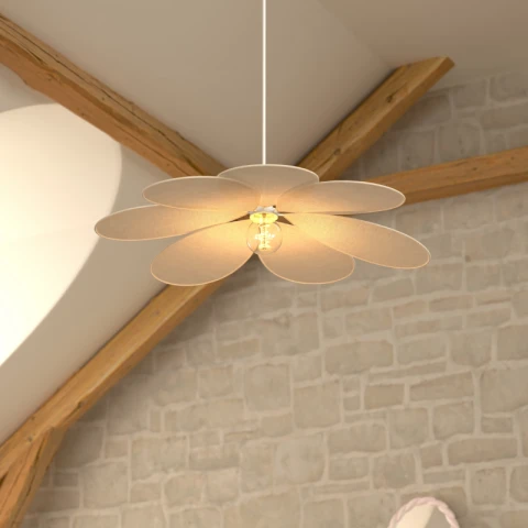 Pendentif pétales diamètre 100 cm beige