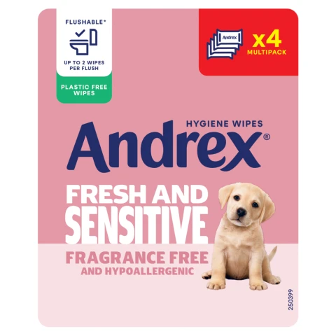 Andrex Fresh & Sensitive Hygiene Wipes Multipack (4 x 30 sheets)