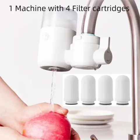 J.Zao 1 Machine 4 Cartridges Set - Faucet Water Filter Filter Visual Washable Cartridge 1 Water Purifier + 4 Filter Cartridges