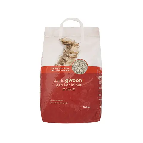 G'woon Actieve houtskool bentoniet kattenbakvulling kleine korrels klontvormend stofvrij geurverminderend - 10 L