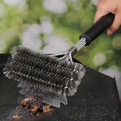Huacan Brosse de nettoyage de grill en acier inoxydable - Argent