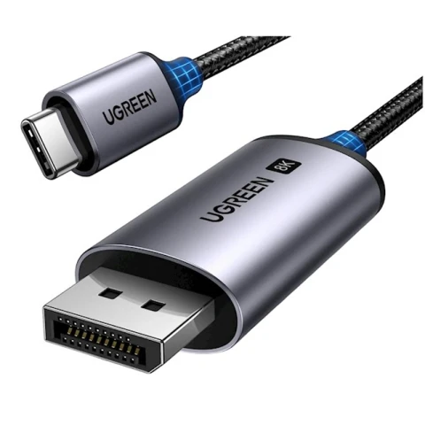 UGREEN CM556-Kabel mit USB-C- und DisplayPort 8K-Anschlüssen, 2 m lang - grau