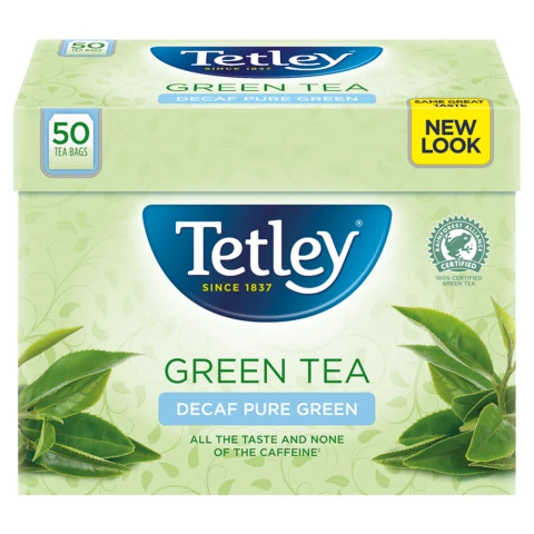 Tetley Green Tea Decaffeinated 50 Tea Bags 100g