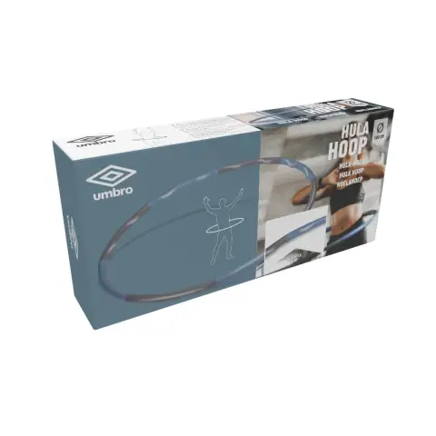 Umbro Cerceau avec poids Umbro Hula Hoop - Équipement de fitness - 890 GR - 95 CM ⌀ - Gris / Bleu
