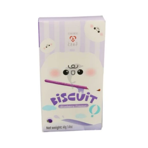 Tokimeki Bâtonnets de biscuits Tokimeki saveur myrtille 40 g [Nouveautés]