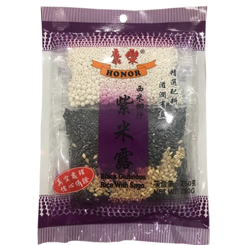 HR Black Glutinous Rice with Sago 250g 康樂西米椰汁紫米露250g