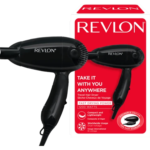 Revlon Travel Hair Dryer 1200W 2 Wind Settings RVDR5305E
