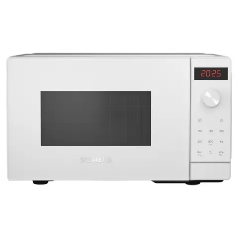 Siemens FF023LMW0 iQ300 Microwave, 44 x 26 cm, 800 Watt, 27 cm turntable, left door hinge, cookControl7 automatic programs, favorite button, 0, White, 20 L