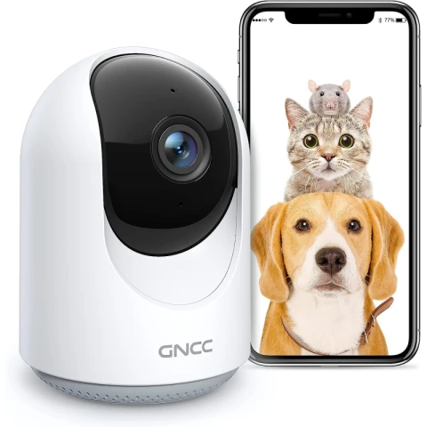 GNCC P1 Bewakingscamera voor binnen 1080P/360° horizontale groothoek/nachtzicht/geluidsdetectie/afstandsbediening/tweewegaudio