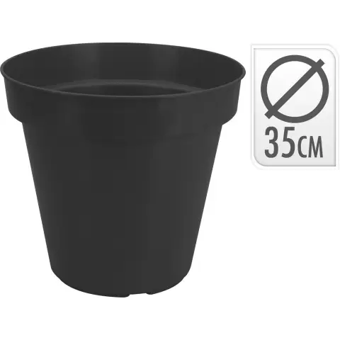 Flowerpot Garden Decoration Flower Planting Multiple Sizes Available Plastic Black 35cm
