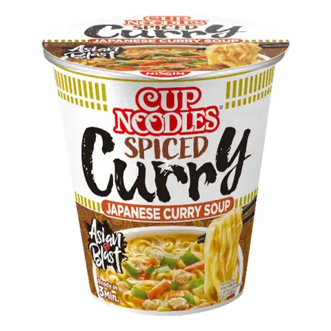 Nissin Nouilles Instantanées en Pot Saveur Curry 67 g