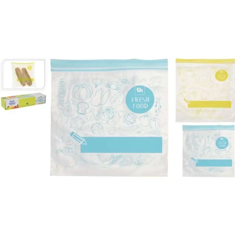 Excellent Houseware Freezer/Cooler bag Food Bag Ziplocker Bag Set Snacks Pouches String Bags 10pcs
