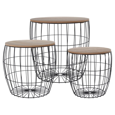 BIJZETTAFEL SET 3DLG ZWART