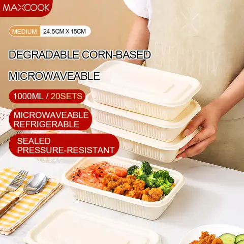 Maxcook Disposable Lunch Box With Lid 1000ml (20pcs/pack) MCPJ9966
