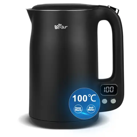 Bear 6 Temperature Settings with 1.7 L Stainless Steel Kettle, 1800-2200 W, Microprocessor Touch Panel, BPA-Free, Imported Temperature Controller, Boil Dry Protection, Automatic Shut-Off Electric