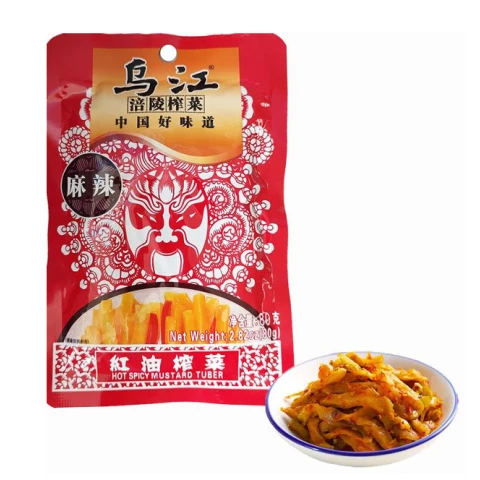 WUJIANG Hot Spicy Mustard Tuber 80g/pack 乌江红油榨菜80g