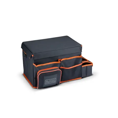 BLACK+DECKER Kofferraum-Organizer 47,5 x 25 x 30 cm, langlebiges Material, Trunk-Bag, mehrere Fächer, Tragegurt, Kofferraum-Organizer