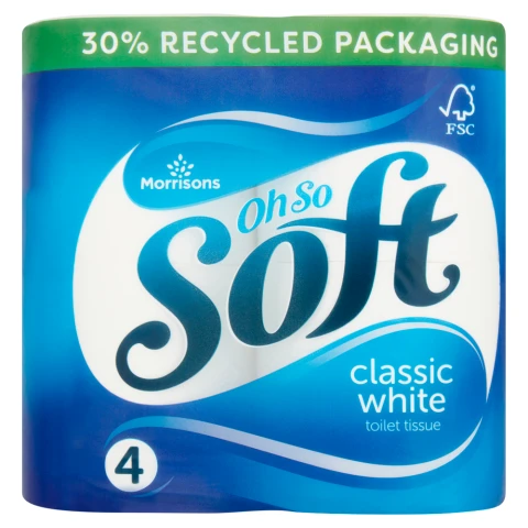 Morrisons Oh So Soft 4 Classic White Toilet Tissue