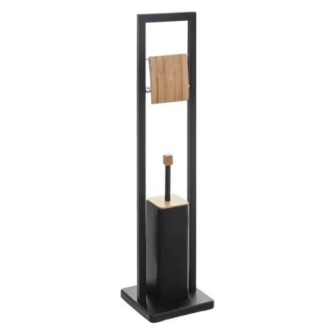 Natureo Black Toilet Paper Holder with WC Brush