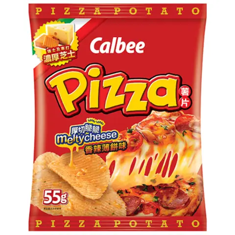 FS Calbee P/Chips-Spicy Pizza 卡樂B薯片-香辣薄餅55g