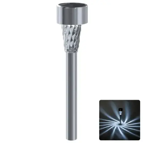 Aigostar Solar-Rasenleuchte/Edelstahl/Schräge Gewindelampenschirme/6500K/08 Serie
