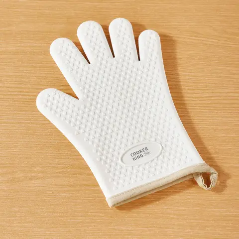 COOKER KING Anti-scald Glove - Anti-skid Longer and Thicker - Cream White - Right Hand