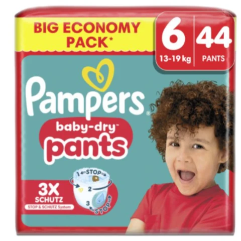 Pampers Baby Dry Pants Gr. 6 Extra Large 14-19 kg Big Pack  44 St